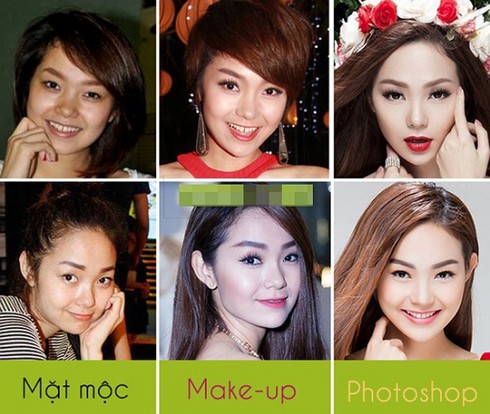 Ngắm mặt mộc sao Việt khi không trang điểm và photoshop - ảnh 7
