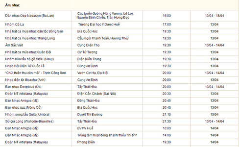 Lịch chương trình Festival Huế - ảnh 3