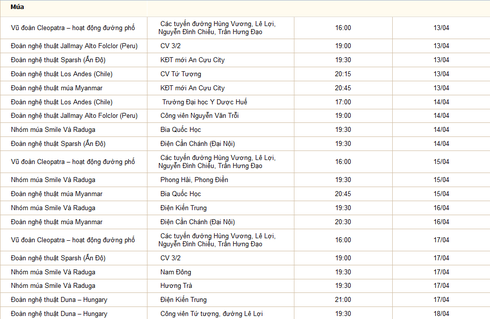 Lịch chương trình Festival Huế - ảnh 10