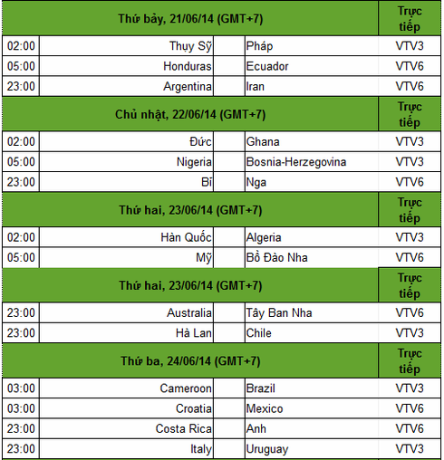 Lịch truyền hình trực tiếp World Cup 2014 trên VTV - ảnh 4