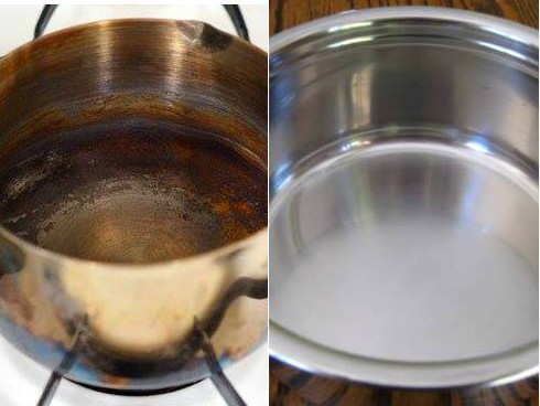 Cách làm sạch vết cháy đen trên xoong nồi - ảnh 1