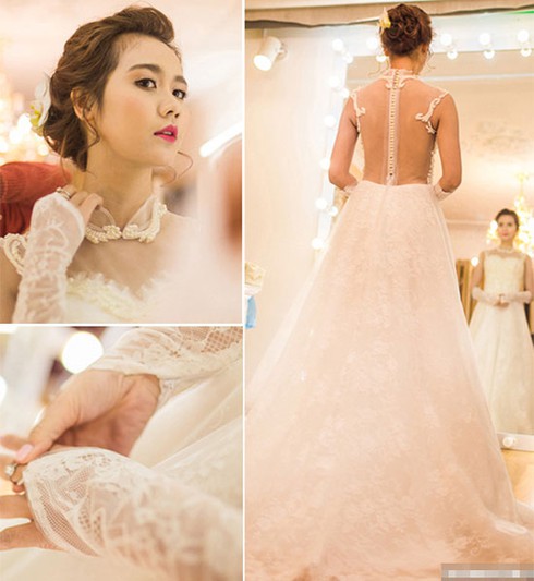 Cận cảnh những váy cưới lộng lẫy của Sao Việt trong năm 2014 - ảnh 12
