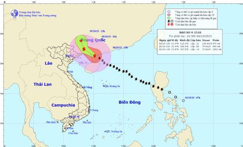 Tin bão số 4 mới nhất chiều 4/10: Cách Móng Cái, Quảng Ninh 210km - ảnh 1