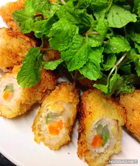 Thịt thăn cuộn rau củ chiên xù - ảnh 1