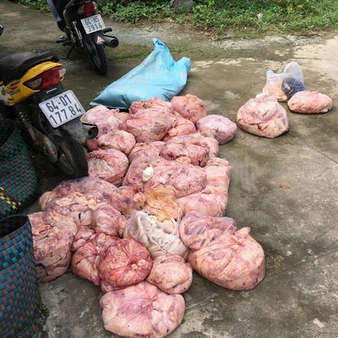 Thu giữ 300kg mỡ heo đã ngả màu - ảnh 1