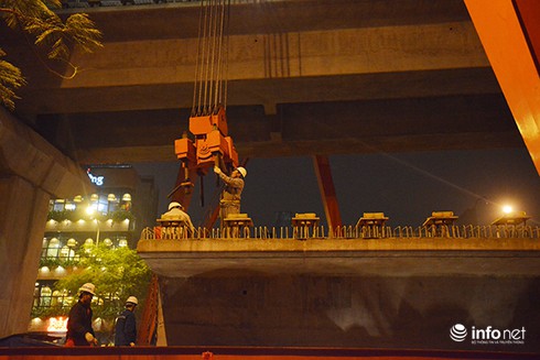 Cận cảnh màn lao thanh dầm khổng lồ qua hồ Hoàng Cầu - ảnh 2