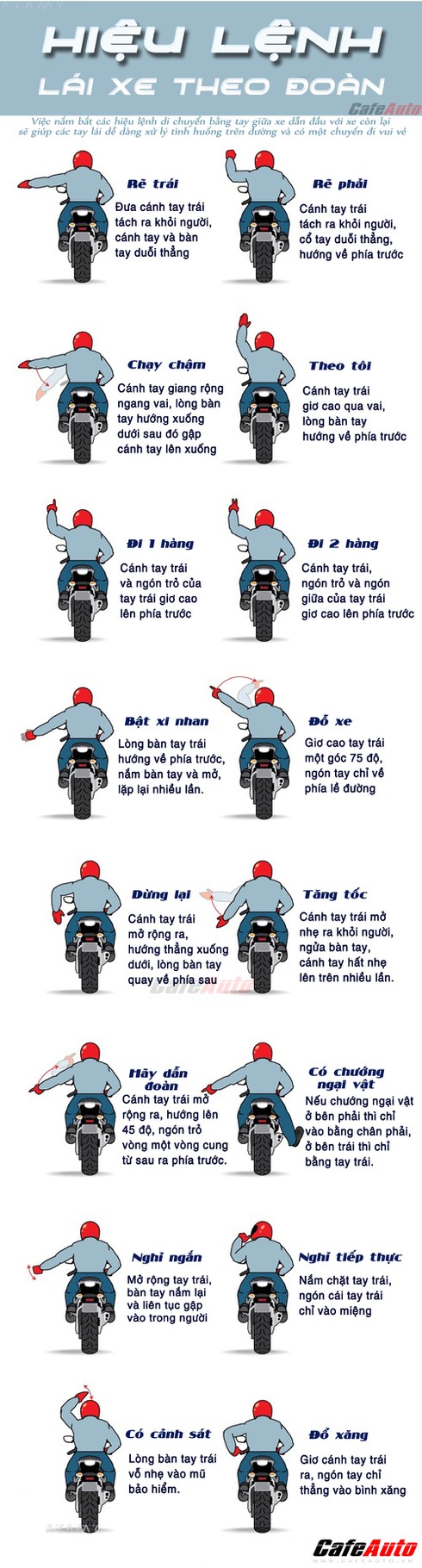 Các hiệu lệnh thông báo khi lái xe mô tô theo đoàn - ảnh 2