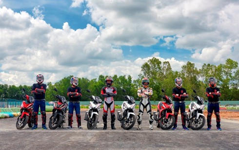 Chùm ảnh các tay đua Giải Honda Việt Nam 2016 thi đấu tưng bừng tại Bình Dương - ảnh 3