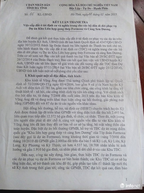 Hà Tĩnh: Thu hồi hàng trăm lô đất TĐC DA Formosa sau những quyết định tranh cãi - ảnh 1