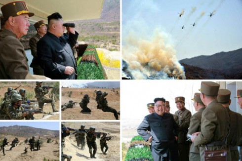 Lộ ảnh lãnh đạo Kim Jong-un giám sát một cuộc tập trận quy mô lớn - ảnh 1