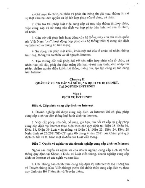 Toàn văn Nghị định số 72/2013/NĐ-CP về Quản lý, cung cấp, sử dụng dịch vụ Internet... - ảnh 6