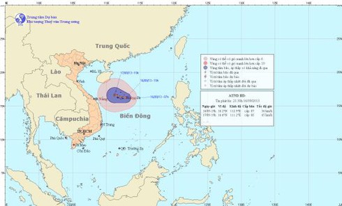 Tin mới nhất về áp thấp nhiệt đới tối 16/9 - ảnh 1