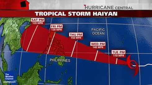 Xuất hiện bão mạnh Haiyan bên cạnh nguy cơ bão số 13 - ảnh 3