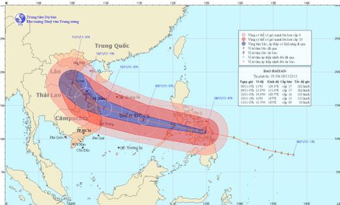 Tin bão Haiyan (bão số 14) mới nhất sáng 8/11: Hướng vào Thừa Thiên Huế – Bình Định - ảnh 2
