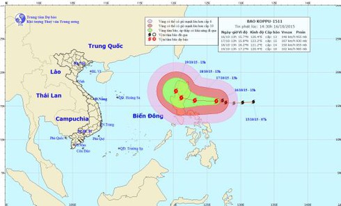 Tin bão mới nhất hướng vào Biển Đông và dự báo thời tiết 17/10 - ảnh 1