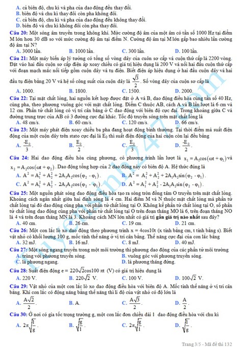 Đề thi thử THPT Quốc gia 2016 môn Vật lý - Sở GD Vĩnh Phúc - ảnh 3
