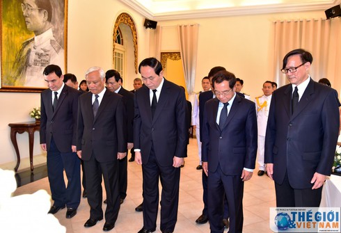 Chủ tịch nước Trần Đại Quang viếng Nhà Vua Thái Lan Bhumibol Adulyadej - ảnh 1