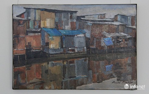 Nhà xập xệ mấp mé kênh Sài Gòn dưới con mắt họa sĩ nước ngoài - ảnh 3