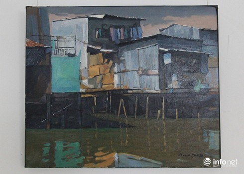 Nhà xập xệ mấp mé kênh Sài Gòn dưới con mắt họa sĩ nước ngoài - ảnh 14