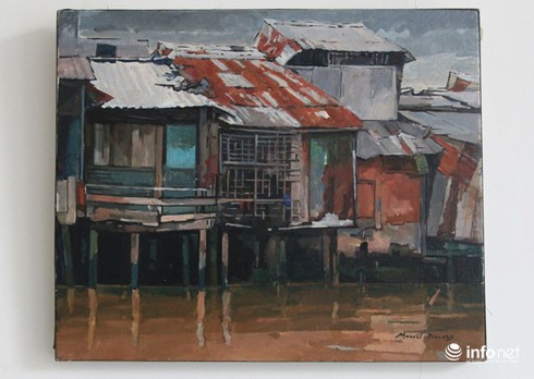 Nhà xập xệ mấp mé kênh Sài Gòn dưới con mắt họa sĩ nước ngoài - ảnh 15