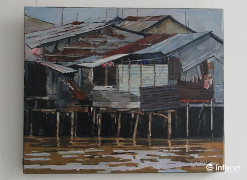 Nhà xập xệ mấp mé kênh Sài Gòn dưới con mắt họa sĩ nước ngoài - ảnh 16