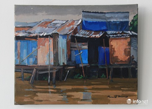 Nhà xập xệ mấp mé kênh Sài Gòn dưới con mắt họa sĩ nước ngoài - ảnh 17