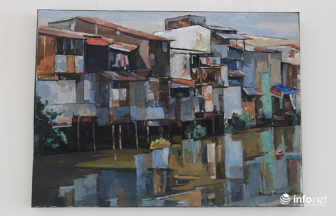 Nhà xập xệ mấp mé kênh Sài Gòn dưới con mắt họa sĩ nước ngoài - ảnh 2