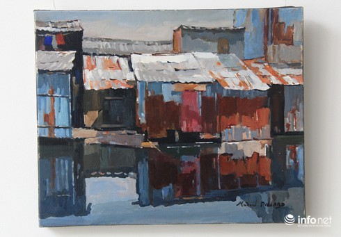 Nhà xập xệ mấp mé kênh Sài Gòn dưới con mắt họa sĩ nước ngoài - ảnh 6