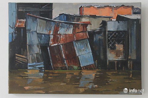 Nhà xập xệ mấp mé kênh Sài Gòn dưới con mắt họa sĩ nước ngoài - ảnh 7