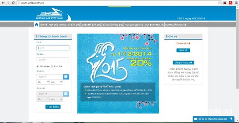 Cách mua vé tàu Tết qua mạng Internet - ảnh 1