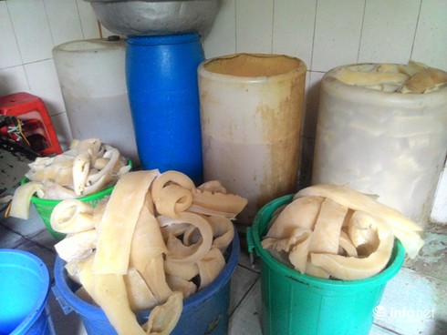 Kinh hoàng bì heo ngâm hóa chất tẩy trắng, làm nở - ảnh 3