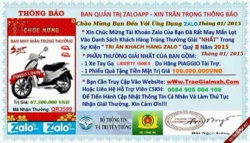 Bắt nhóm lừa nhắn tin trúng thưởng qua Zalo - ảnh 3