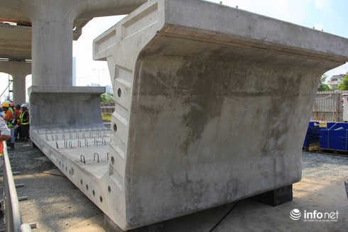 Cận cảnh đặt dầm cầu đầu tiên tuyến metro Bến Thành - Suối Tiên - ảnh 2