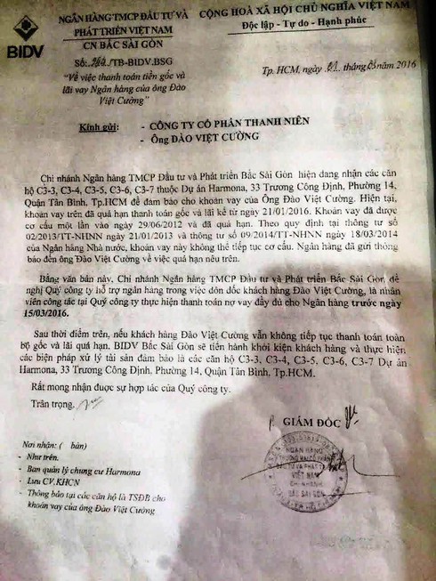 Vụ BIDV “siết nợ” chung cư: Lộ hợp đồng cho khách hàng sập bẫy - ảnh 1