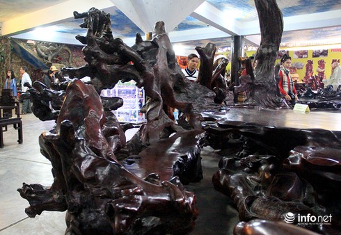 Ngắm bộ bàn ghế gốc gỗ sao chạm 12 con giáp lớn nhất nước - ảnh 17