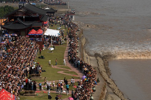 Ngắm thủy triều có một không hai trên sông Tiền Đường - ảnh 1