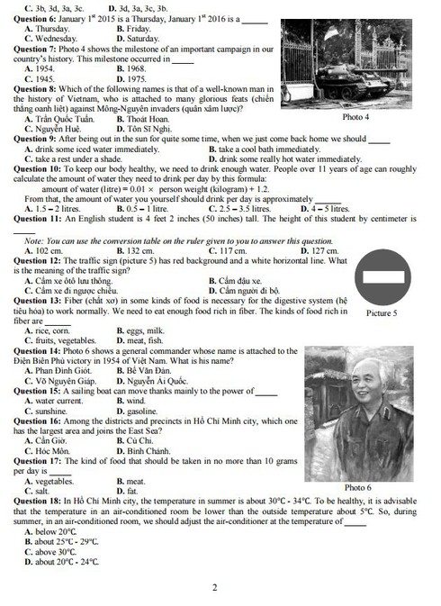 Đáp án bài khảo sát lớp 6 Trường THPT Trần Đại Nghĩa - ảnh 3