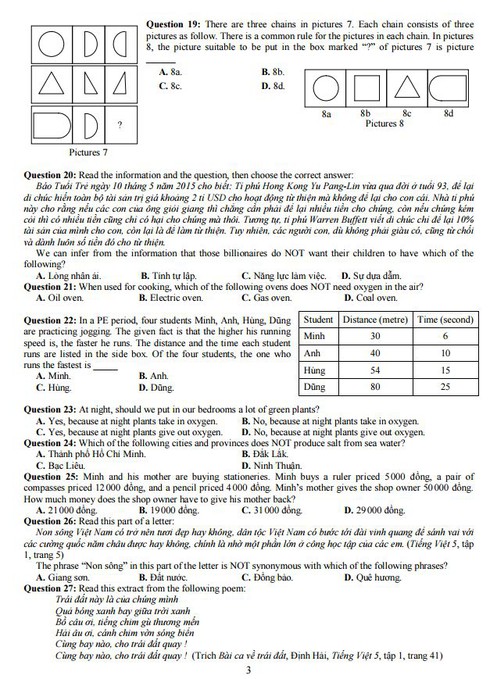 Đáp án bài khảo sát lớp 6 Trường THPT Trần Đại Nghĩa - ảnh 4