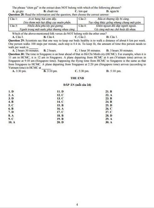 Đáp án bài khảo sát lớp 6 Trường THPT Trần Đại Nghĩa - ảnh 5