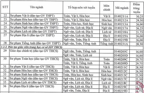 Điểm chuẩn năm 2016 của ĐH Sư phạm TP.HCM, ĐH Sài Gòn - ảnh 5