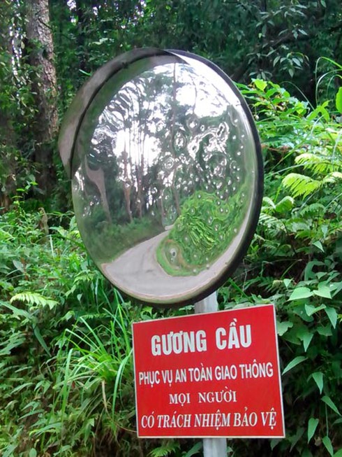 Gương cầu đường lên Tam Đảo bị phá hoại nghiêm trọng - ảnh 2