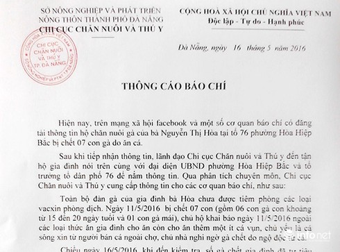 Đà Nẵng: Vụ “gà chết có phải do ăn cá biển” làm lộ ra nhiều lỗ hổng trách nhiệm! - ảnh 1