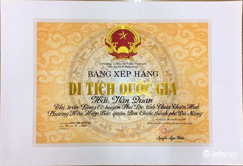 Hải Vân Quan được xếp hạng Di tích lịch sử và kiến trúc nghệ thuật cấp quốc gia - ảnh 2