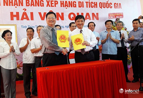 Đà Nẵng và Thừa Thiên Huế đón bằng Di tích quốc gia Hải Vân Quan - ảnh 3