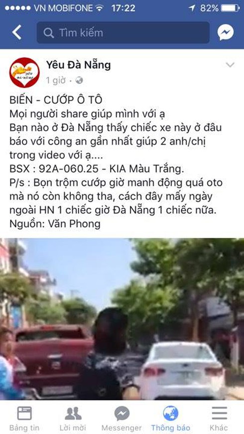 Tung tin “cướp ô tô” lên facebook để câu like - ảnh 2