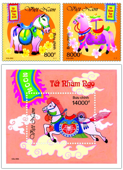 Dấu ấn văn hóa Việt trên tem Tết năm Ngọ - ảnh 3