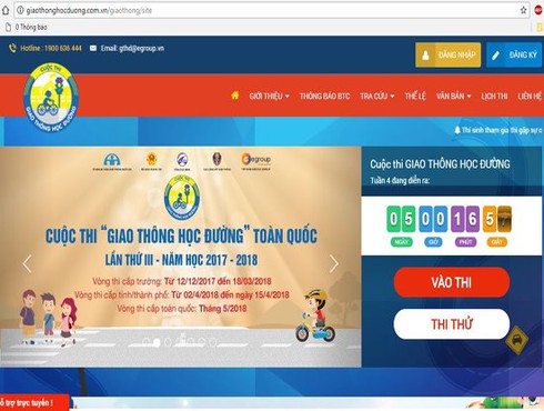 Đã có hơn 162.000 học sinh đăng ký thi “Giao thông học đường” trên Internet năm học 2017-2018 - ảnh 1