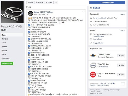 Nhiều trang Facebook giả mạo Mazda Việt Nam để lừa đảo - ảnh 3