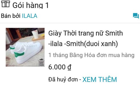 Bị hủy đơn hàng mua đôi giày