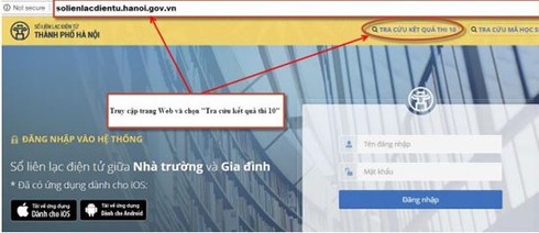 Hướng dẫn tra cứu điểm thi tuyển sinh vào lớp 10 tại Hà Nội năm học 2018-2019